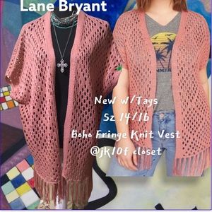 ⬇️LOWEST⬇️ NWT LANE BRYANT 14/16 BOHO STYLE CROCHET FRINGE VEST